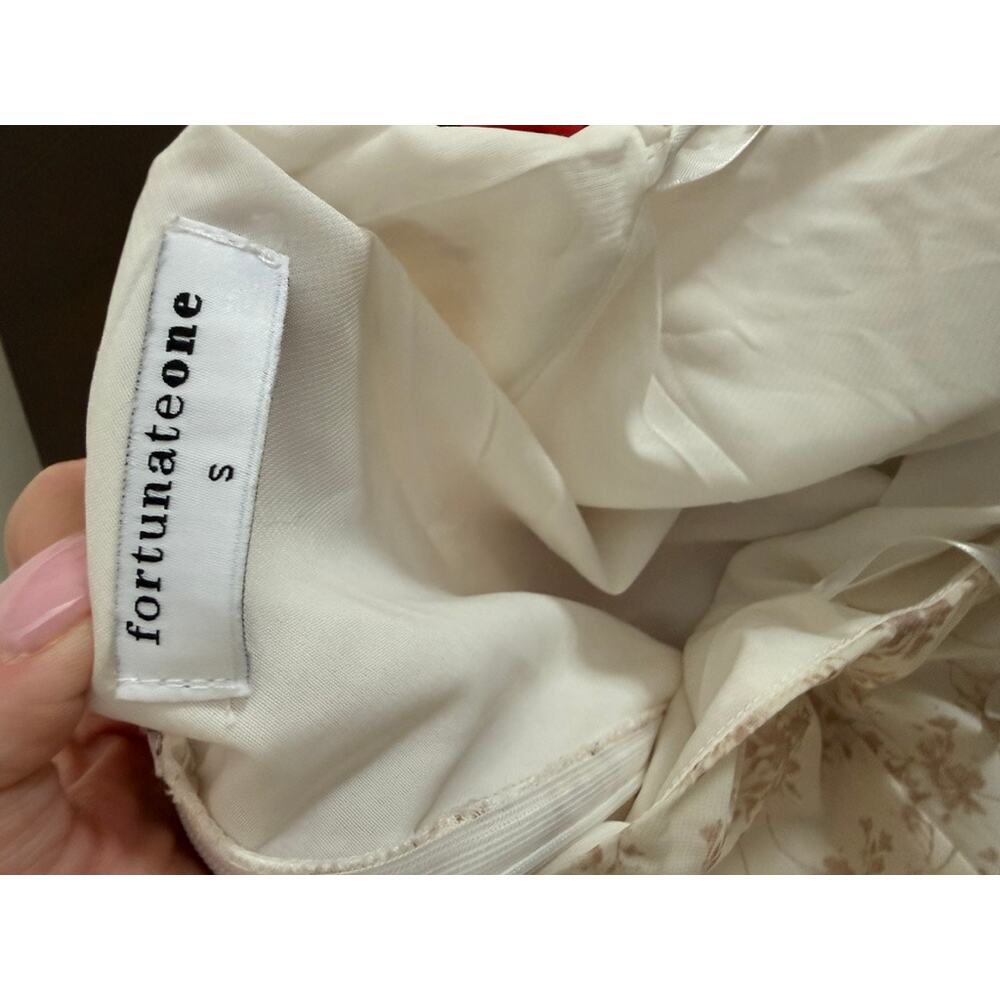 Fortunate One Cream and Tan Midi Dress - Picture 7 of 9